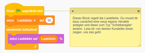 Schritt 8 - Programmcode Lautstärke