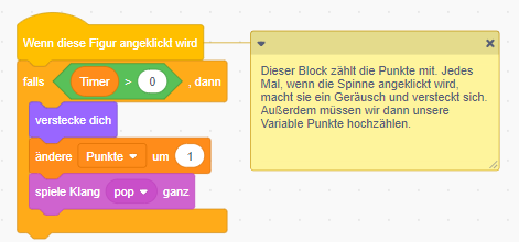Scratch Code zum Punkte zählen