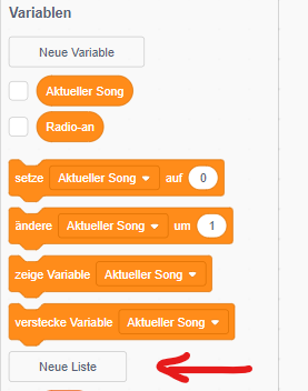 Screenshot Schaltfläche "Neue Liste"