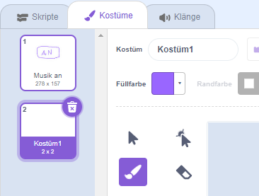 Schritt 2 - zweites Kostüm benennen