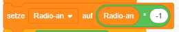 Screenshot Programmcode "Radio Zustandsänderung"