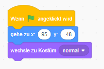 Screenshot Programmcode "Knopf rechts vorbereiten"