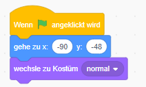 Screenshot Programmcode "Knopf links vorbereiten"