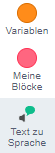 Screenshot Blockübersicht mit "Text zu Sprache" Erweiterung