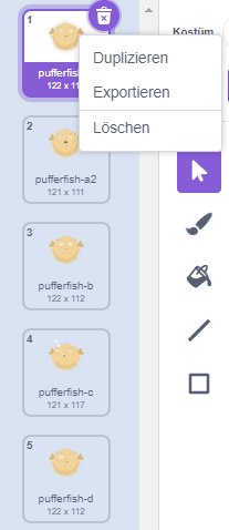 Screenshoot alle Kostüme