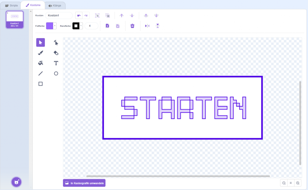 Screenshot Start-Schaltfläche