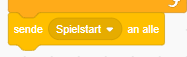 Screenshot Programmcode Nachricht Spielstart
