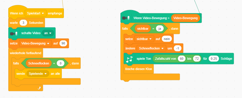 Screenshot Programmcode Putzen