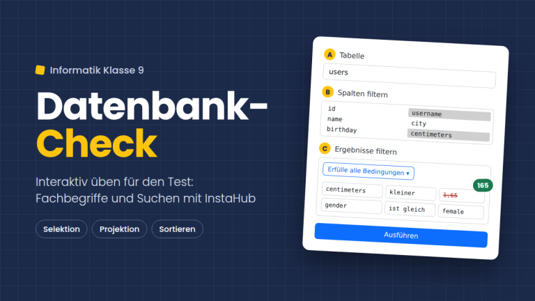 Informatik 9: Datenbank-Check – Interaktiv üben für den Informatiktest